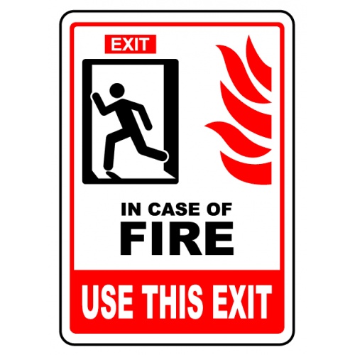 Indicator Sign exit in case of fire use this exit, Sticker autocolant