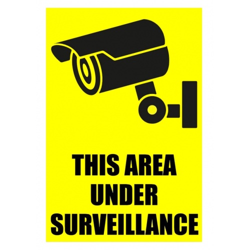 Indicator Sign this area under surveillance, Sticker autocolant