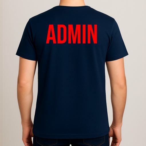 Tricou ADMIN, Personalizat | Unisex Dama si Barbat, Albastru Inchis