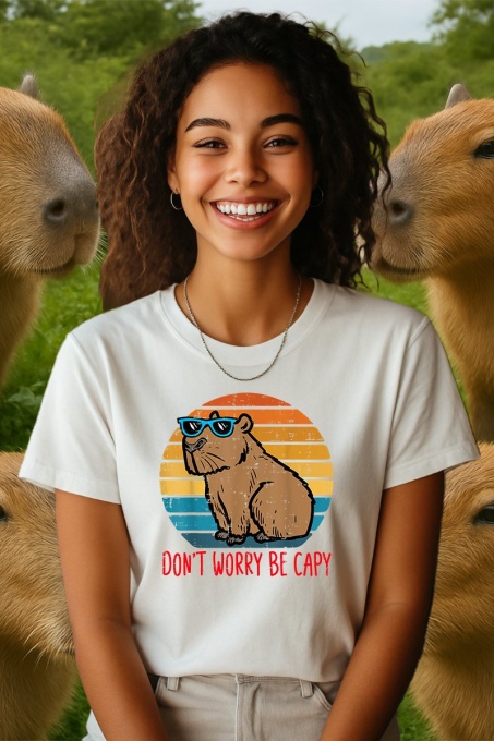 Tricou dama CapyBara - Don’t worry be capy 2