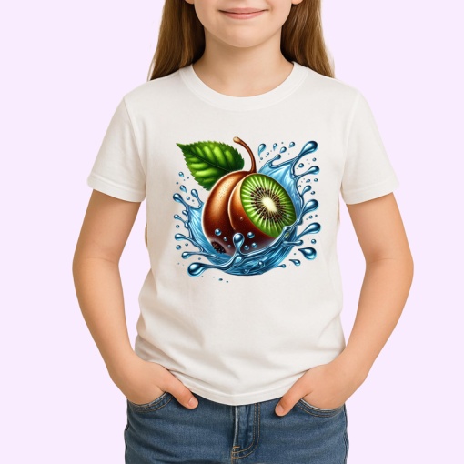 Tricou Kiwi si stropi albastri, Fructe, Copii | Dama
