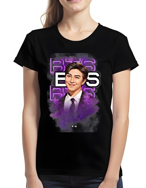 Tricou pentru dama - K-POP - RM BTS - Design de lider, stil elegant, RM fan merch.