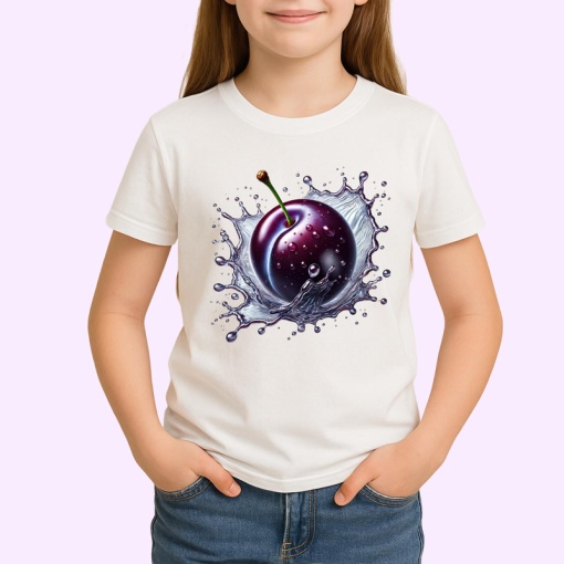 Tricou Pruna si stropi violet, Fructe, Copii | Dama