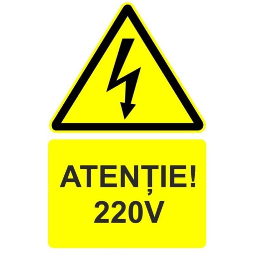 Indicator Atentie 230 V indicator de avertizare, Sticker autocolant
