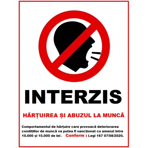 Indicator interzis hartuirea si abuzul la munca, Sticker autocolant