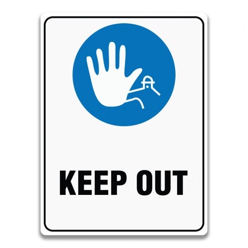 Indicator KEEP OUT SIGN, Sticker autocolant