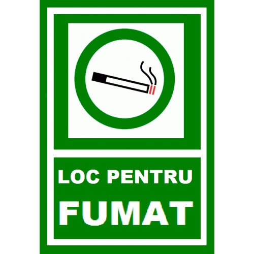 Indicator Loc de fumat v1, Sticker autocolant