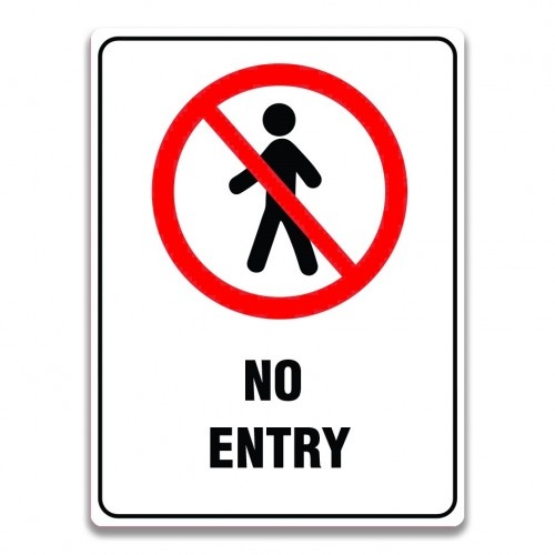 Indicator NO ENTRY SIGN, Sticker autocolant