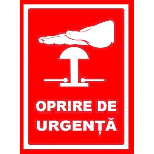 Indicator Pentru oprire de urgenta, Sticker autocolant
