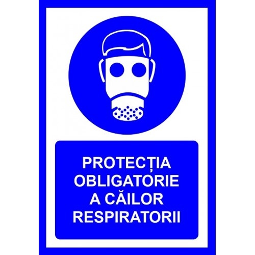Indicator Pentru protectia obligatorie a cailor respiratorii, Sticker autocolant