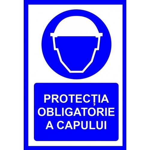 Indicator Pentru protectia obligatorie a capului, Sticker autocolant