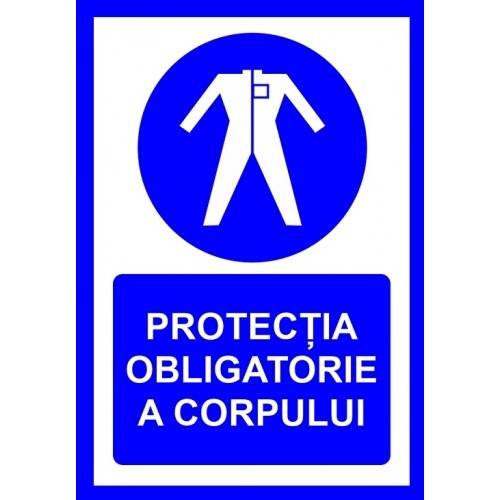 Indicator Pentru protectia obligatorie a corpului, Sticker autocolant