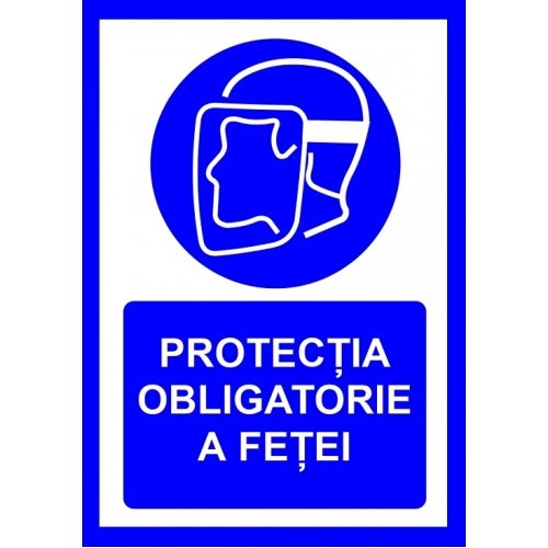 Indicator Pentru protectia obligatorie a fetei, Sticker autocolant