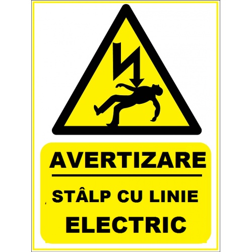 Indicator Pentru stalp cu linie electric, Sticker autocolant