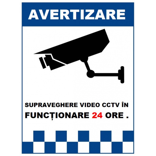 Indicator pentru supraveghere video, Sticker autocolant