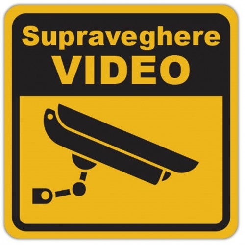 Indicator Supraveghere video, Sticker autocolant