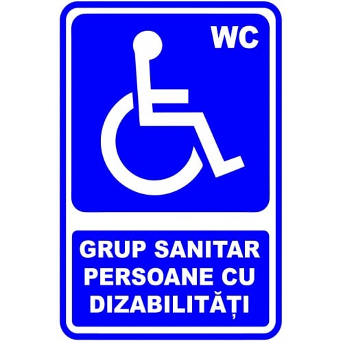 Indicator WC pentru persoane cu dizabilitati, Sticker autocolant