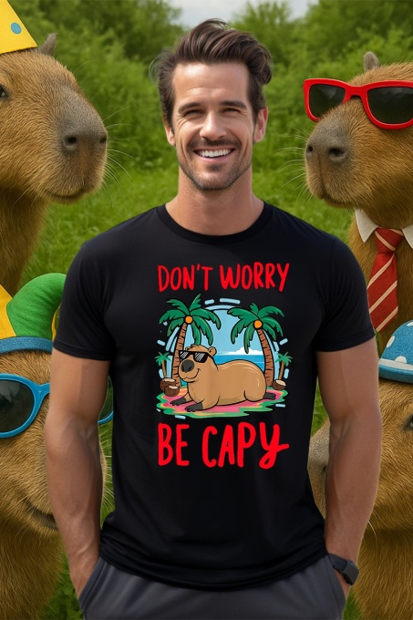 Tricou Barbat CapyBara - Don't worry be capy