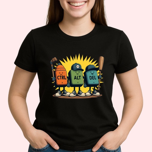 Tricou Control Alt Del Combinatia perfecta Negru, Copii | Dama | Barbat
