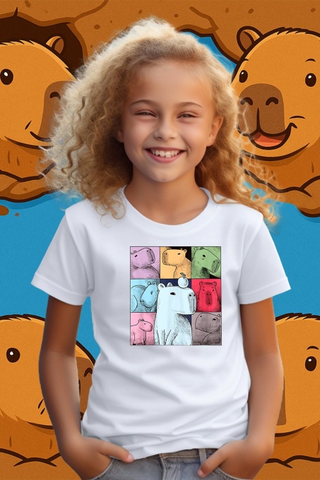 Tricou copii Capybara - Colaj amuzant 2