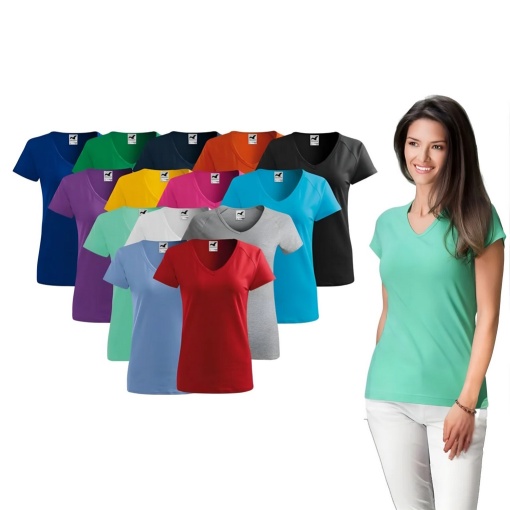 Tricou Damă guler in V simplu
