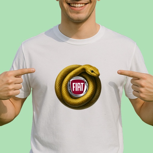 Tricou Fiat Sarpe Galben Asteptand Sa Atace | Unisex Dama si Barbat