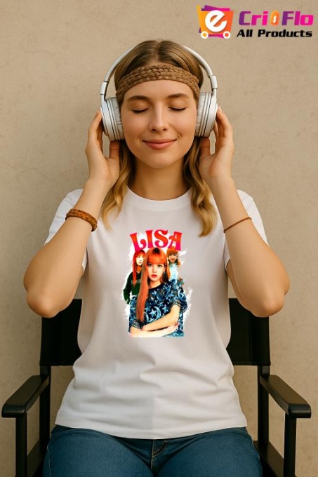 Tricou KPOP dama cu trupa formatia LISA 2 , music Coreean 255