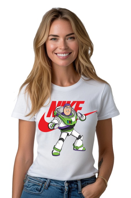 Tricou personalizat pentru damă din bumbac 100% Buzz Lightyear Fighter, cu imprimeu pentru femei, stil modern, confortabil, tricou personalizat