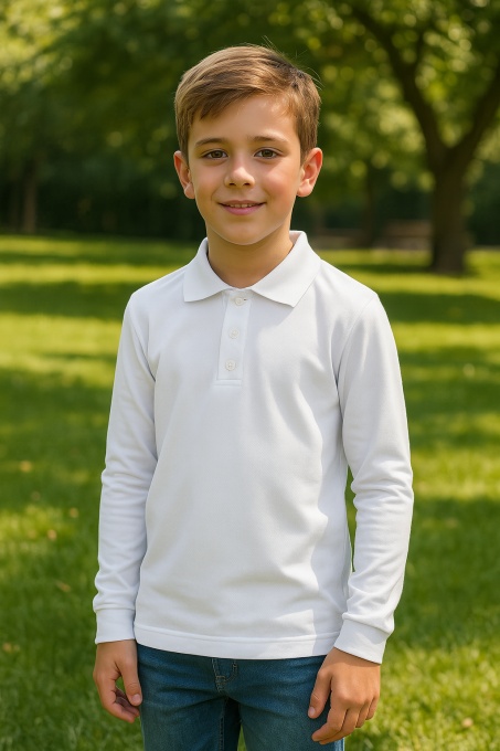 Tricou Polo cu Mâneci Lungi pentru Băieți