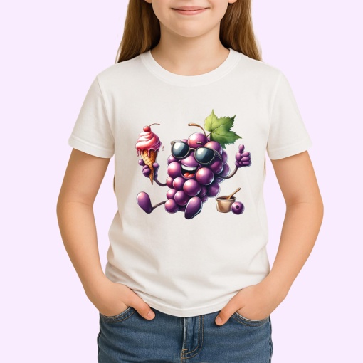 Tricou Strugure amuzant de vara cu inghetata, Fructe, Copii | Dama