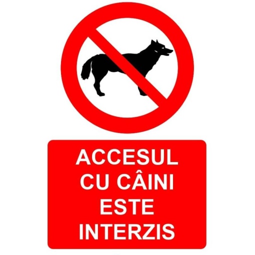 Indicator Accesul cu caini este interzis indicator de interzicere, Sticker autocolant