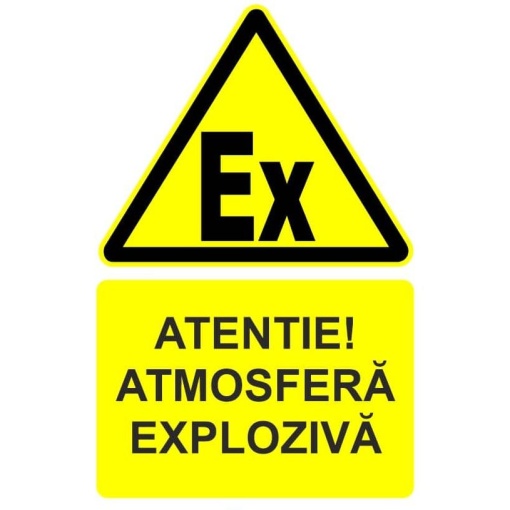 Indicator Atentie atmosfera exploziva indicator de avertizare, Sticker autocolant