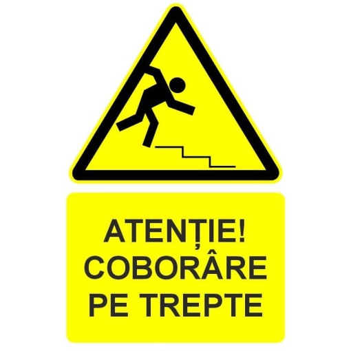 Indicator Atentie coborare pe trepte indicator de avertizare, Sticker autocolant