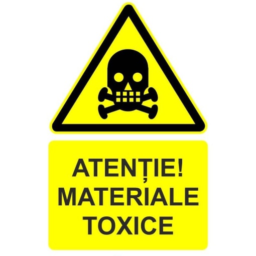 Indicator Atentie materiale toxice indicator de avertizare, Sticker autocolant