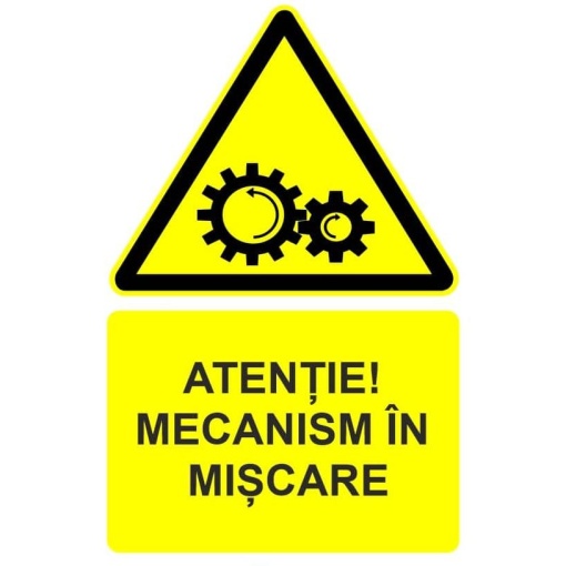 Indicator Atentie mecanism in miscare indicator de avertizare, Sticker autocolant
