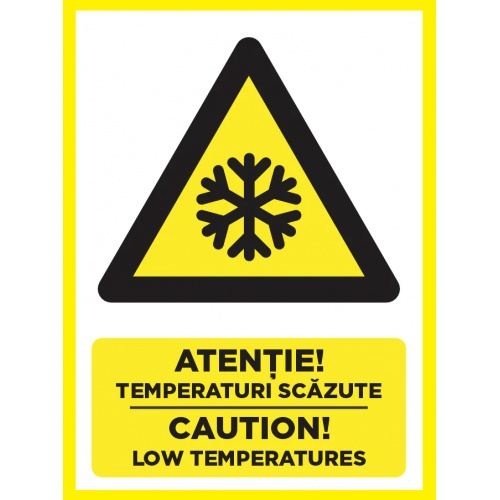 Indicator Atentie temperaturi scazute caution low temperatures, Sticker autocolant
