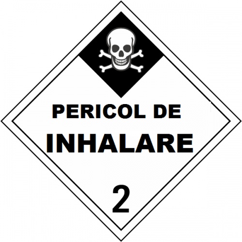 Indicator Cu pericol de inhalare clasa 2 adr, Sticker autocolant