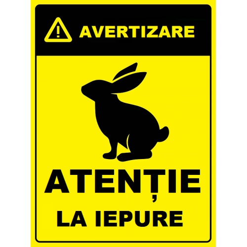Indicator De avertizare atentie la iepure, Sticker autocolant