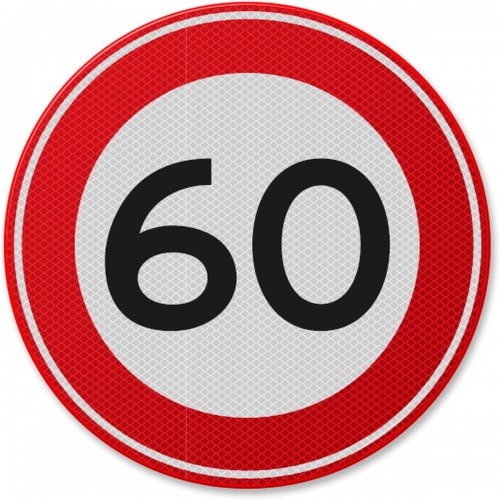 Indicator de circulatie 50 km, Sticker autocolant