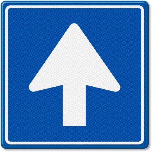Indicator de circulatie cu sens unic, Sticker autocolant