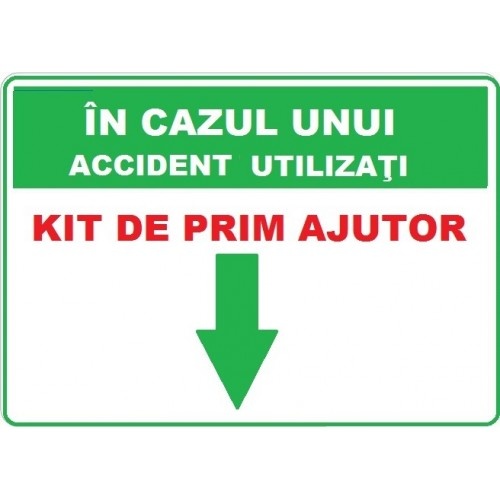 Indicator In cazul unui accident munca de utilizati acest kit ajutor, Sticker autocolant