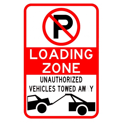 Indicator Loading Zone No Parking Sign, Sticker autocolant