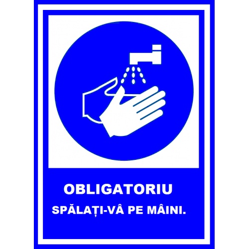 Indicator Obligatoriu spalati-va pe maini, Sticker autocolant