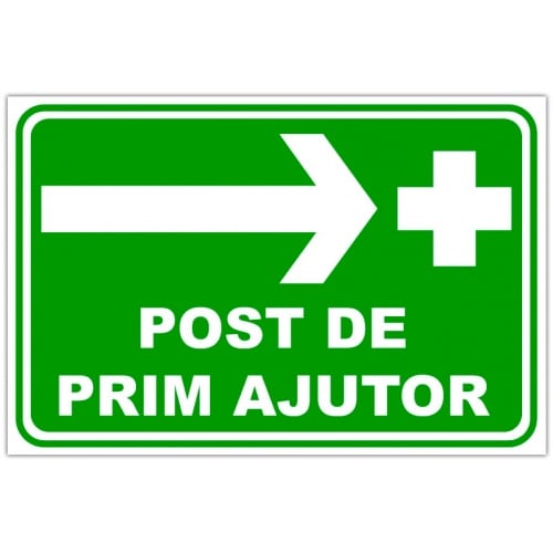 Indicator Pentru post de prim ajutor, Sticker autocolant