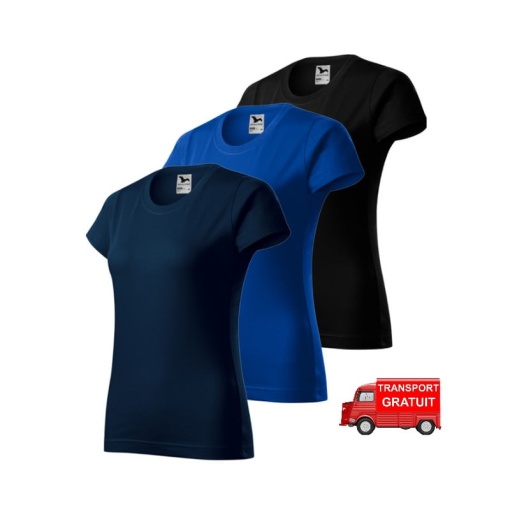 Set 3 tricouri pentru dama multicolor, albastru marin, albastru regal, negru 134