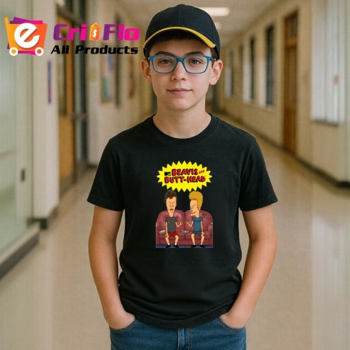 Tricou Beavis and Butthead umor clasic cu doi adolescenti nonconformisti, Copii | Dama | Barbat , tricou negru