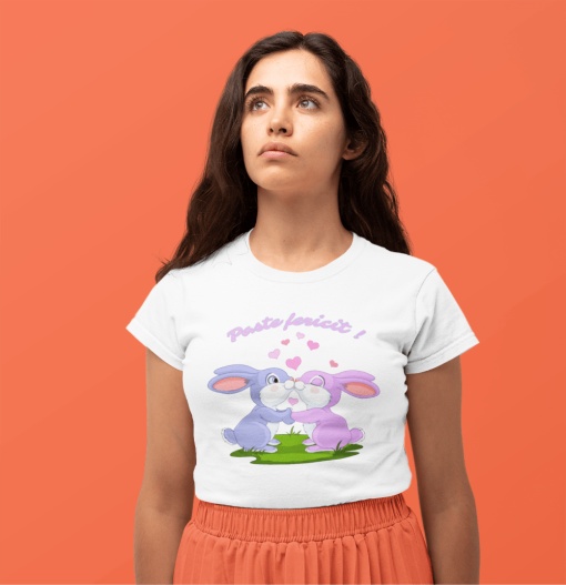 Tricou Dama Festiv - Paște Într-un Stil Personalizat! - din bumbac, personalizat - Cadou