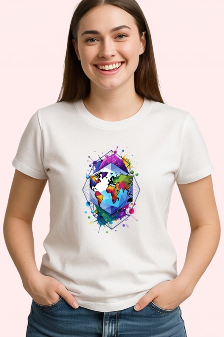 Tricou Harta Lume Colorata Design Abstract, Copii | Dama | Barbat