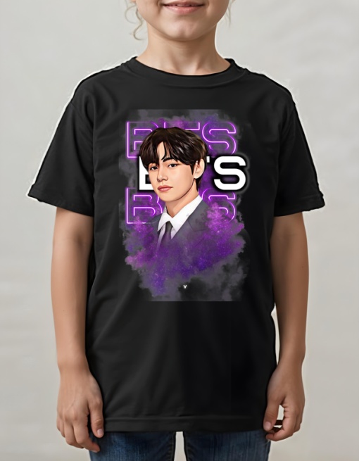 Tricou pentru copii - K-POP - V BTS - Tricou casual, design artistic, V BTS fashion style.