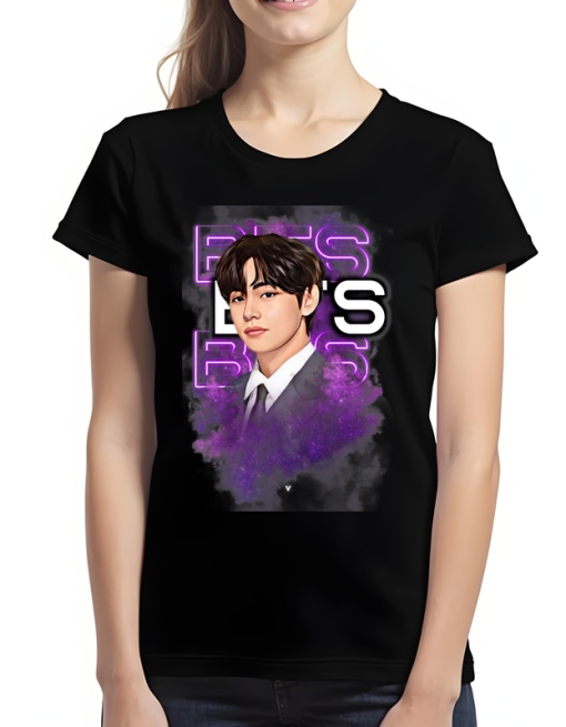 Tricou pentru dama - K-POP - V BTS - Tricou casual, design artistic, V BTS fashion style.